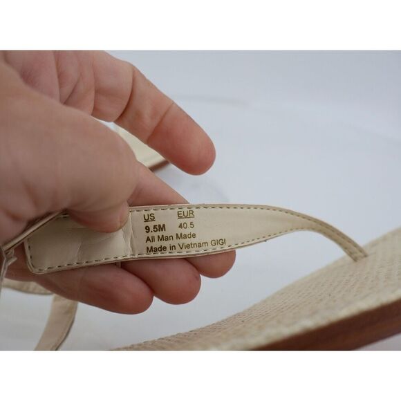 Sam Edelman Women Gigi Patent Slingback Thong Sandals Size 9.5M Ivory Flats - Picture 4 of 10